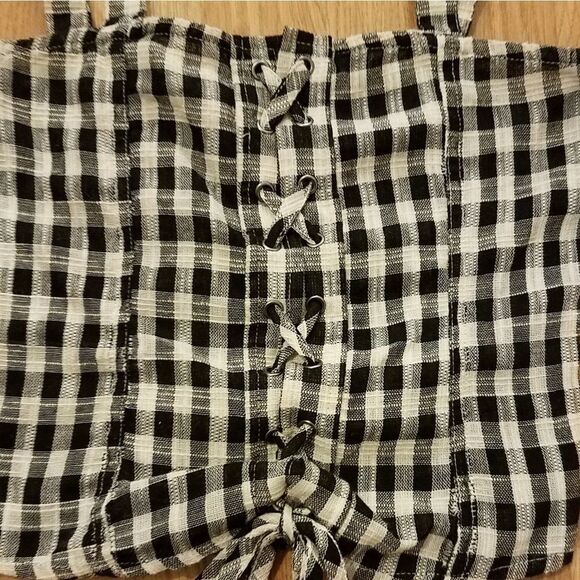 Tinsel Gingham Smocked Corset Tank - Picture 4 of 8